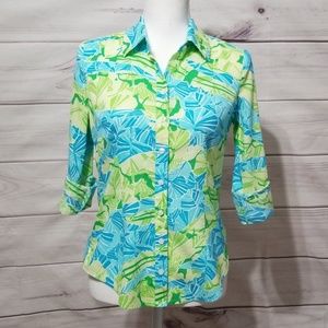 Lilly Pulitzer Women's Long Sleeve Shirt Blouse Size-0